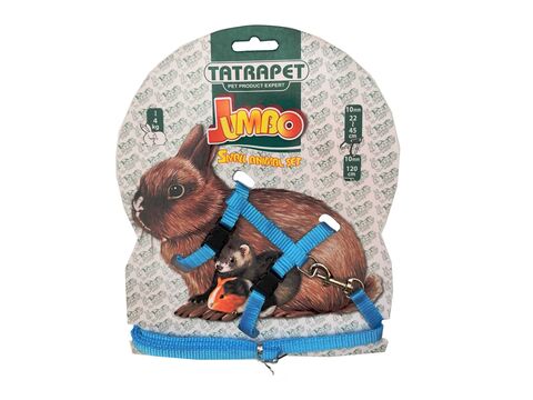 Tatrape MINI postroj a vodítko pro králíka 10 mm x 16 - 22/120 cm světle modrý