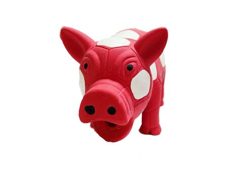 Tatrapet hračka pro psa prasátko chrochtací 16,5 cm latex červená