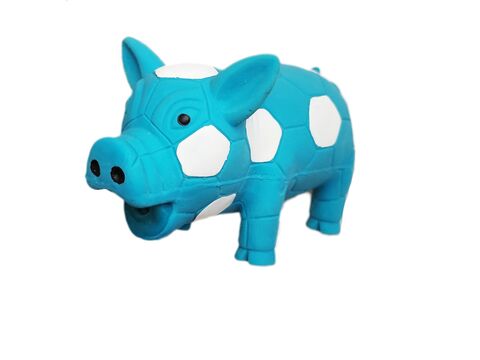 Tatrapet hračka pro psa prasátko chrochtací 16,5 cm latex modrá