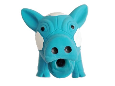 Tatrapet hračka pro psa prasátko chrochtací 16,5 cm latex modrá