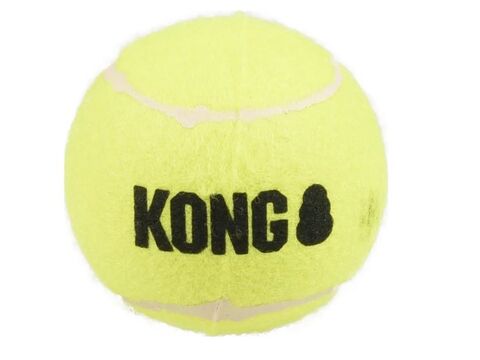 Flamingo hračka pro psa Kong L tenisák pískací průměr 7,9 cm žlutý