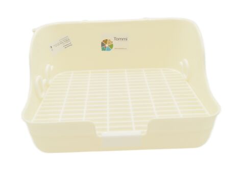 Toaleta pro králíky a fretky s roštem, 28 x 21 x 16cm bílá