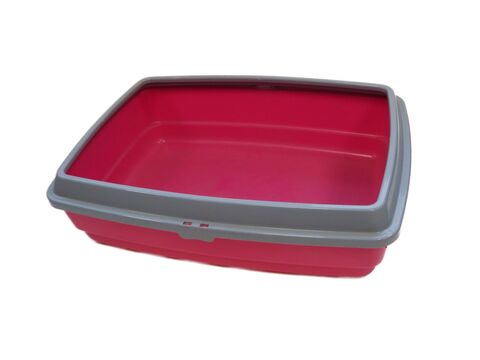 Katja WC pro kočky 54 x 40 x 14 cm s okrajem růžová 3248