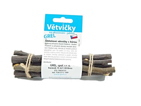 Jabloňové větvičky na okusování 10 ks 