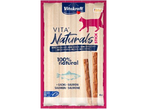 Vitakraft Vita Naturals Cat Stick losos 4 x 5 g+dárek Vitakraft cat Liquid snack játrovka 