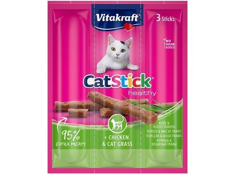 Vitakraft Cat Stick kuřecí & kočičí tráva, 3 x 6 g