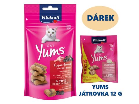 Vitakraft Cat Yums Superfood bezinky & kachna 40g+2dárek Vitakraft Cat Yums 12 g játrovka