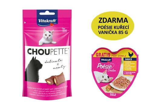 Vitakraft Choupette sýr 40 g+dárek Vitakraft cat Poésie Creation kuře zelenina v omáčc 