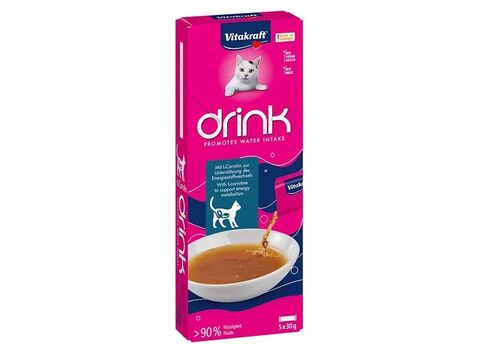 Vitakraft Drink polévka losos + L-Carnitin 5 x 30 g + dárek Vitakraft cat drink taurin 