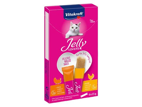 Vitakraft Jelly Lovers kuře, krůta 6 x 15 g + dárek Poésie Creation 85 g kuře vanička