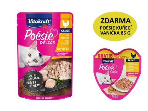 Vitakraft Poésie Délice Sauce kuřecí 85 g kapsa+dárek Vitakraft cat Poésie Creation kuře z