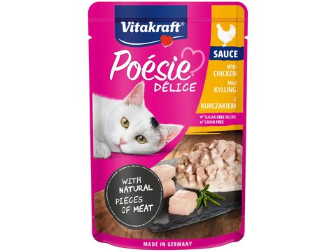 Vitakraft Poésie Délice Sauce kuřecí 85 g kapsa+dárek Vitakraft cat Poésie Creation kuře z