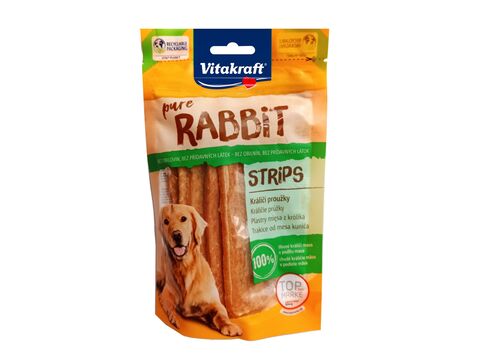 Vitakraft Pure Rabbit 80 g králičí plátky+dárek Vitakraft dog Treatis Bits 22 g játrovka 