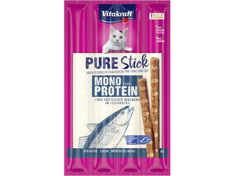 Vitakraft Pure Stick cat 4 x 5 g treska+ dárek Vitakraft cat drink taurine+Flavour 