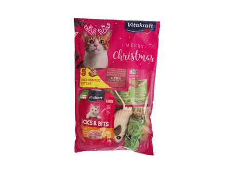 Vitakraft vánoční balíček pro kočky Licks, Liquid Snack,cat Stick,Yums,Poop Bags,hračka   