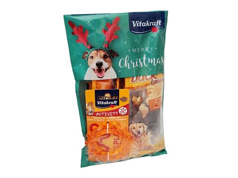 Vitakraft vánoční balíček pro psy 6x BeefStick, Treates bits,Boony bits.,hračka  