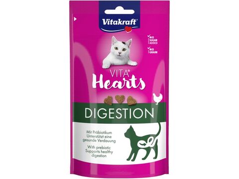 Vitakraft Vita Hearts Digestion -trávení 40 g kuřecí+ dárek Vitakraft cat drink taurine+ 