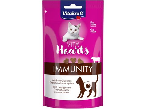 Vitakraft Vita Hearts Immunity 40 g hovězí + dárek Vitakraft cat drink taurine+Flavour 