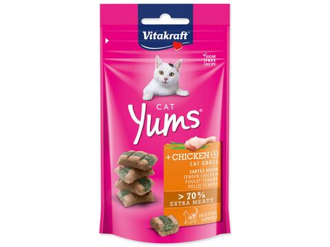Vitakraft Cat Yums kuřecí s kočičí trávou 40 g +dárek Vitakraft cat drink taurine+Flavour 