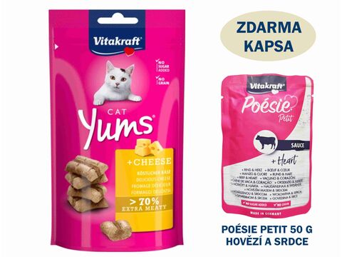 Vitakraft Cat Yums sýr 40 g+ dárek Vitakraft Poésie Petit kapsa 50 g 