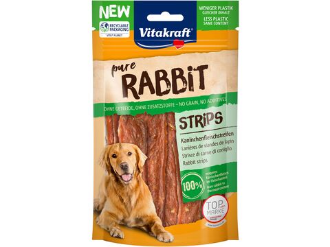 Vitakraft Pure Rabbit 80 g králičí plátky+dárek Vitakraft dog Treatis Bits 22 g játrovka 