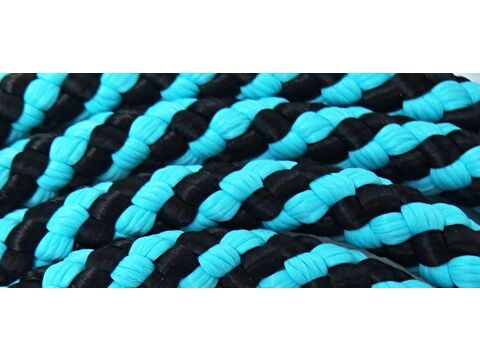 Provazové přepínací vodítko spirála průměr 10mm/260 cm černo-světle modré