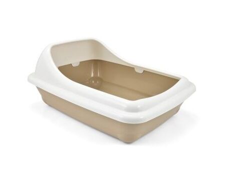 Nayeco WC pro kočky Grande 46 x 35  x 20 cm  s vyvýšeným rámečkem hnědá