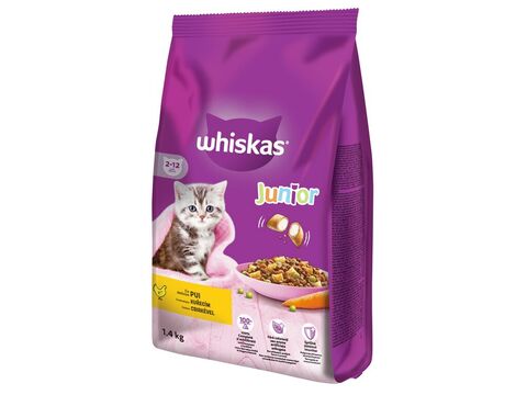 Whiskas JUNIOR 1400 g kuřecí + dárek Whiskas miska