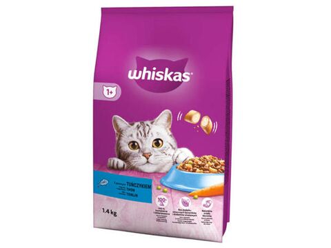 Whiskas adult tuňák 1400 g + kapsa Perfect fit Indoor 85 g kuře 