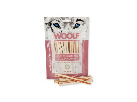 WOOLF 100g sendvič long Chicken and Cod 396 e