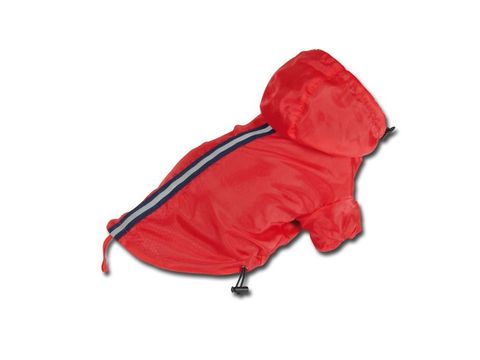 Nayeco pláštěnka pro psa s kapucí červená s reflex proužkem 30 cm obvod 50 cm 