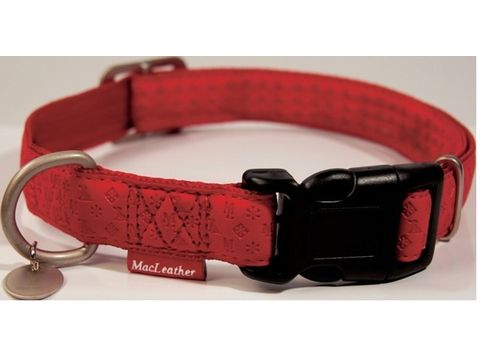 Nayeco obojek Macleather koženkový červený 15 mm x 26 - 40 cm 