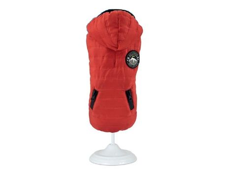 Nayeco bunda pro psa s kapucí zateplená červená délka 40 cm, obvod 50 cm doprodej