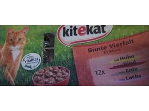 Kitekat pestrá čtyřka v omáčce 48 x 100 g kapsa kuře,hovězí, kachna, losos