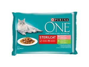 Purina ONE Sterilcat 4 x 85 g kapsa losos s mrkví, krůta s fazolkama ve šťávě