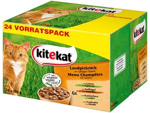 Kitekat Landpicknick 24x100 g Lamm,Geflügel,Kaninchen,Truthahn in sauce