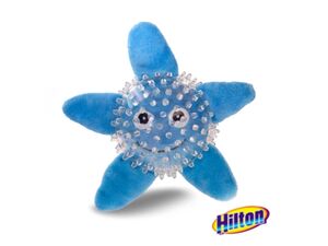 Hilton hračka pro psa dentální hvězdice pískací 12 cm modrá