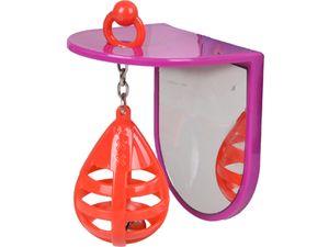 Flamingo hračka boxovací míč se zrcátkem 8 x 6 x 9,5 cm pro malé papoušky fialová