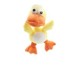 Papillon hračka pro psa kačka pískací plyšová 20 cm žlutá