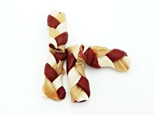 Magnum Rawhide braid copánky malé 40 ks bílo-červené
