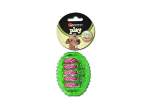 Nayeco hračka pro psa ragby míč průměr 8 cm proplétaný bavlnou guma zelená