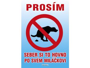 Tabulka pes 26 x 15,5 cm piktogram, prosím, ukliď si po miláčkovi