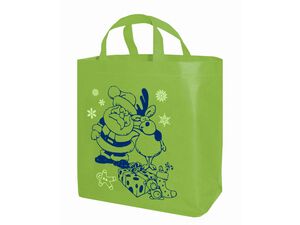 Nákupní vánoční taška na pamlsky 19 l 35 x 17 x 32 cm z netkané textilie zelená