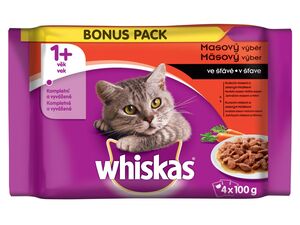 Whiskas adult masový výběr se zeleninou 4 x 100 g