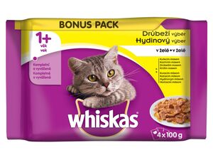 Whiskas adult drůbeží výběr v želé 4 x 100 g kapsa kuře,kachna,drůbež,krůta doprodej