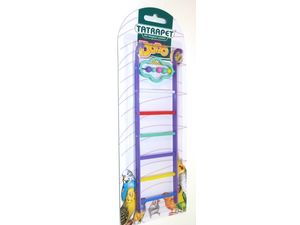 Tatrapet žebřík s počítadlem 22 cm akryl pro malé papoušky