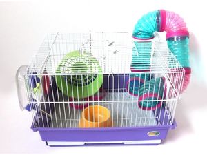Tatrapet klec pro křečky 35 x 28 x 23 cm s výbavou fialová