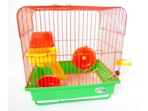Tatrapet klec pro křečky 30 x 22,5 x 31,5 cm s výbavou zeleno oranžová