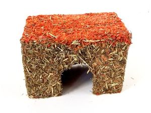 Tatrapet domeček pro hlodavce se senem a mrkví 15 x 9 x 10 cm
