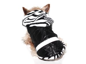 Marysa zimní vesta s kapucí rozepínací reflexní zebra 40 cm délka, 45 cm obvod